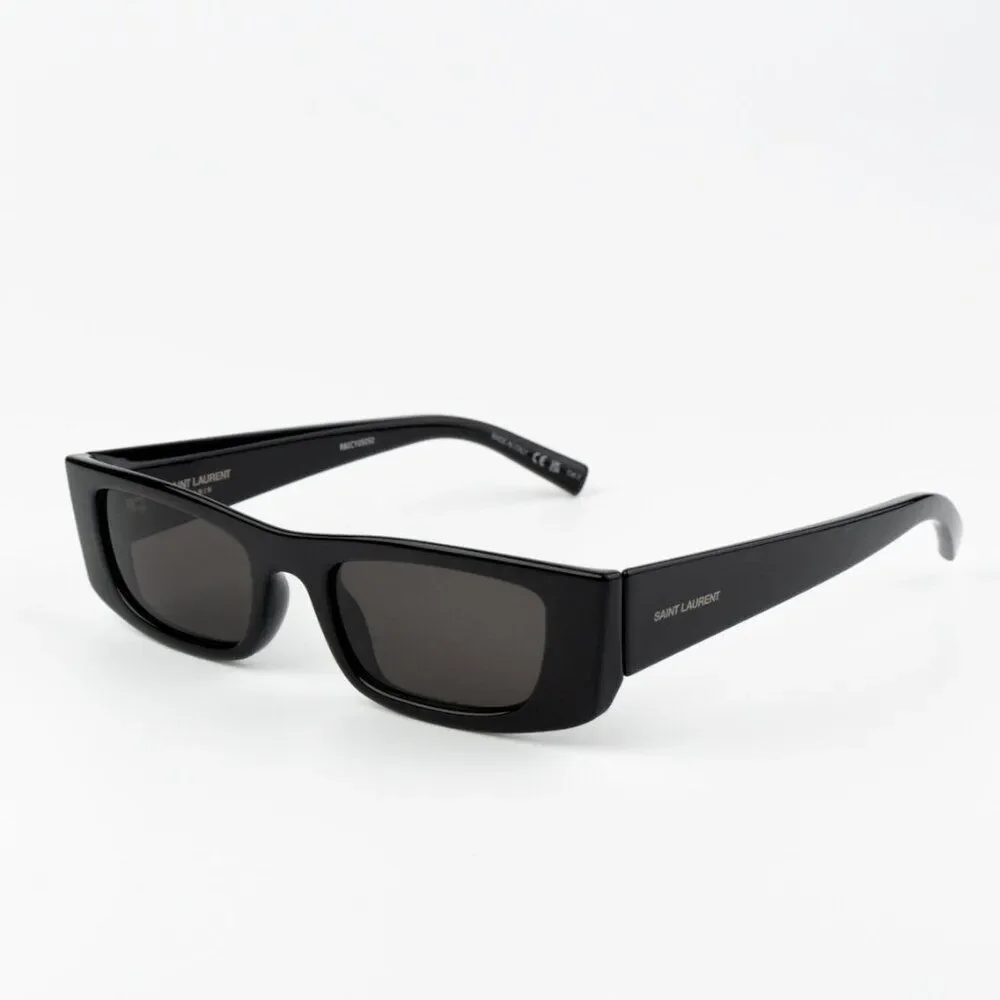 NEW Saint Laurent SL553 001 Black Grey Rectangle Unisex Sunglasses